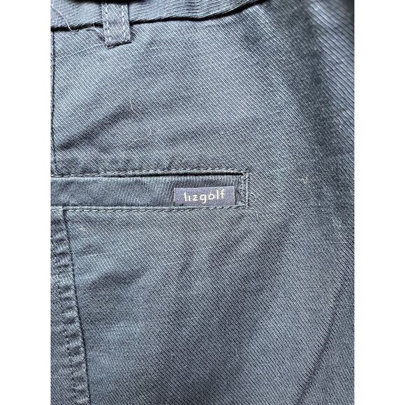 Liz Golf Shorts Size 14 Linen Mom Audra High Rise Waist Modest Flat Front Blue - Picture 7 of 7